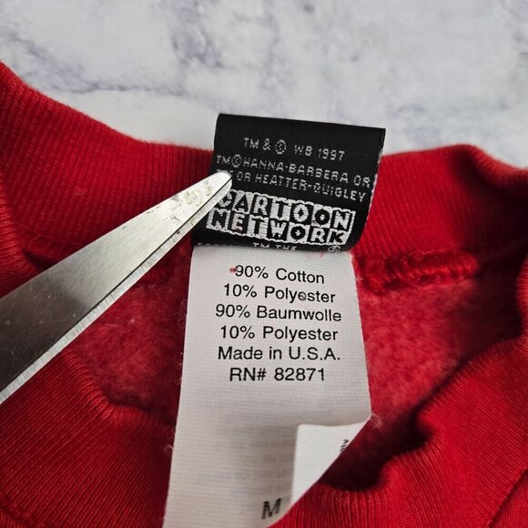 Vintage Christmas Sweatshirt Scooby-Doo Medium Red Novelty 90s Holiday Festive - Picture 5 of 7